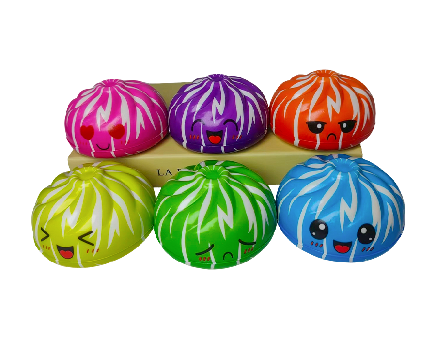 Juguete antiestrés con forma de bollo al vapor a rayas