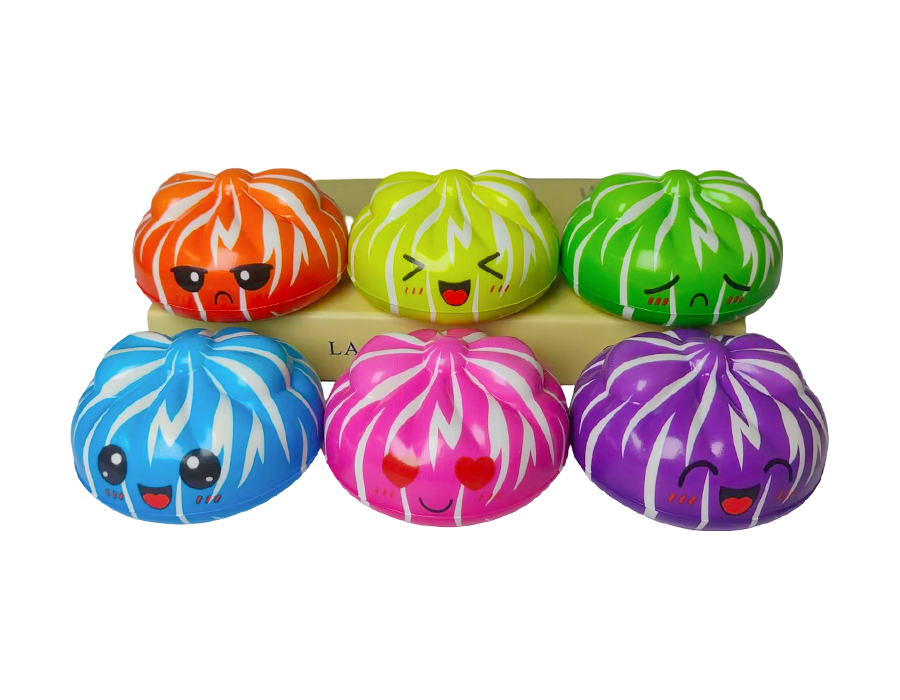 Juguete antiestrés con forma de bollo al vapor a rayas