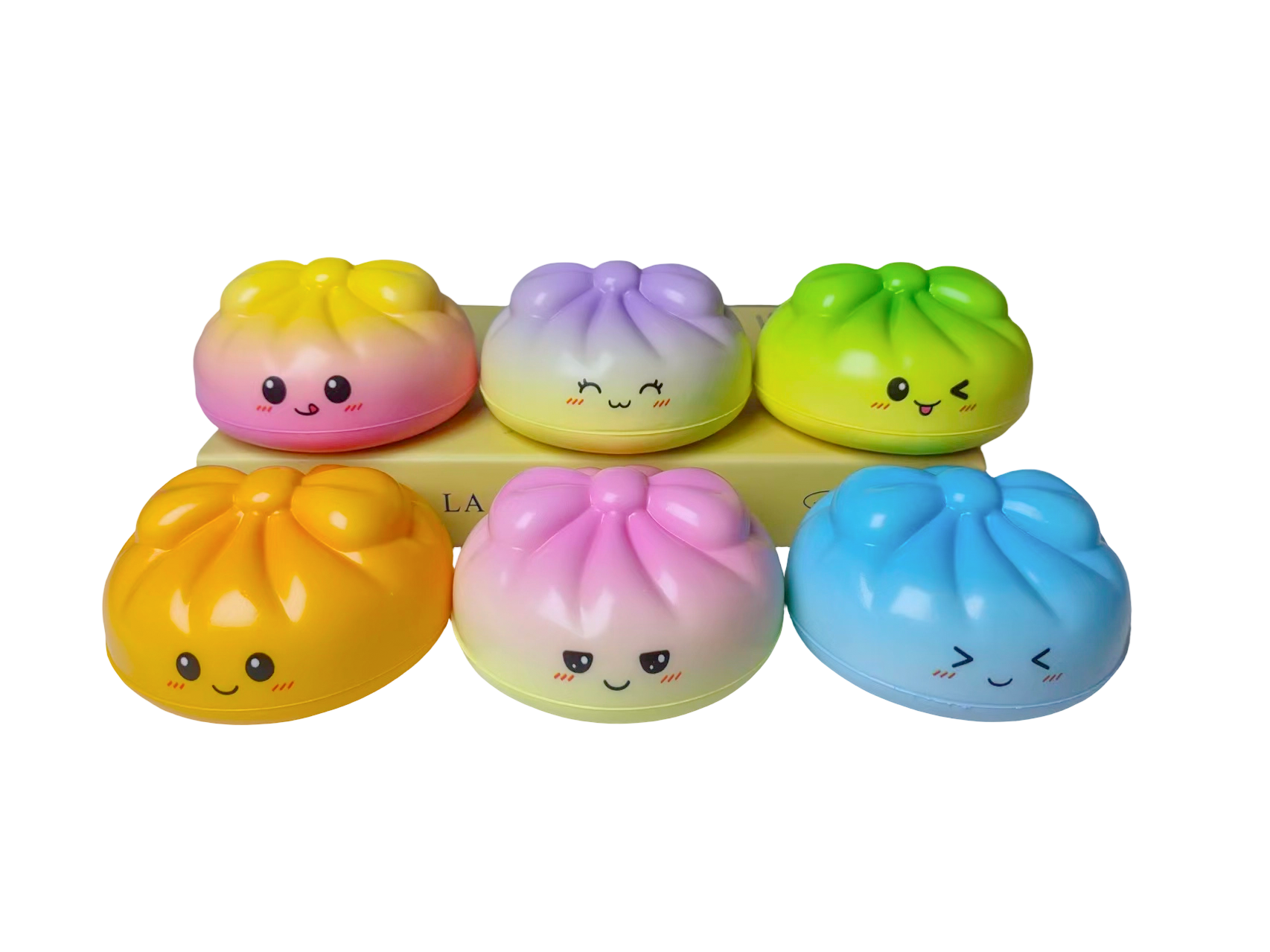 Juguete antiestrés con forma de bollo al vapor con pendiente de ojo pequeño