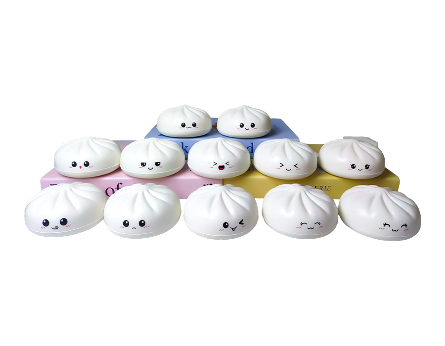 Juguete antiestrés con bollo mini-emoticón blanco Juguete antiestrés con bollo mini-emoticón blanco