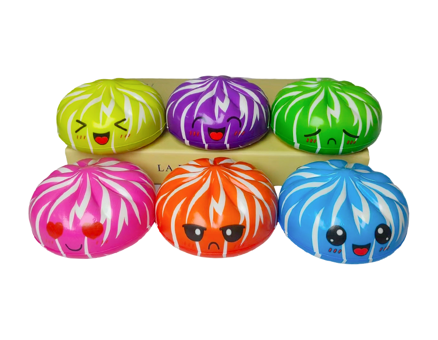 Juguete antiestrés con forma de bollo al vapor a rayas