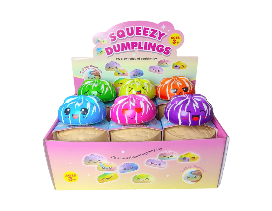 Juguete antiestrés con forma de bollo al vapor a rayas
