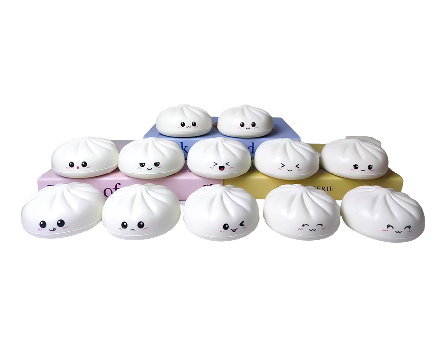 Juguete antiestrés con bollo mini-emoticón blanco Juguete antiestrés con bollo mini-emoticón blanco