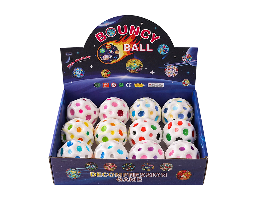 Pelota perforada multicolor — juguete elástico blanco