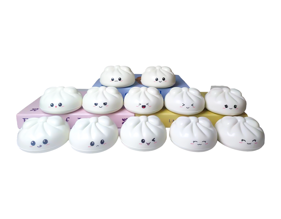 Juguete antiestrés con bollo mini-emoticón blanco Juguete antiestrés con bollo mini-emoticón blanco