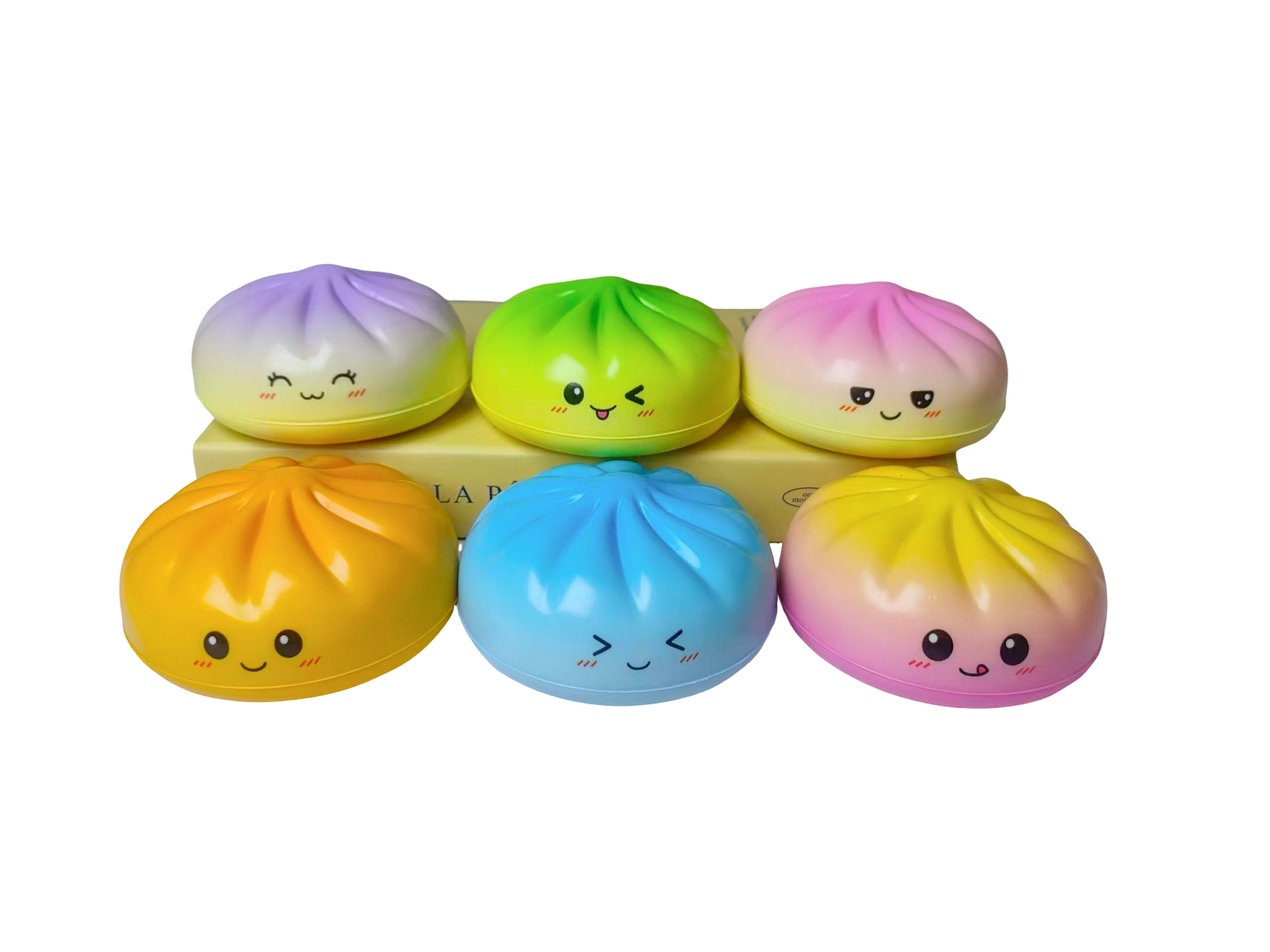 Juguete antiestrés con forma de bollo al vapor con pendiente de ojo pequeño Juguete antiestrés con forma de bollo al vapor con pendiente de ojo pequeño