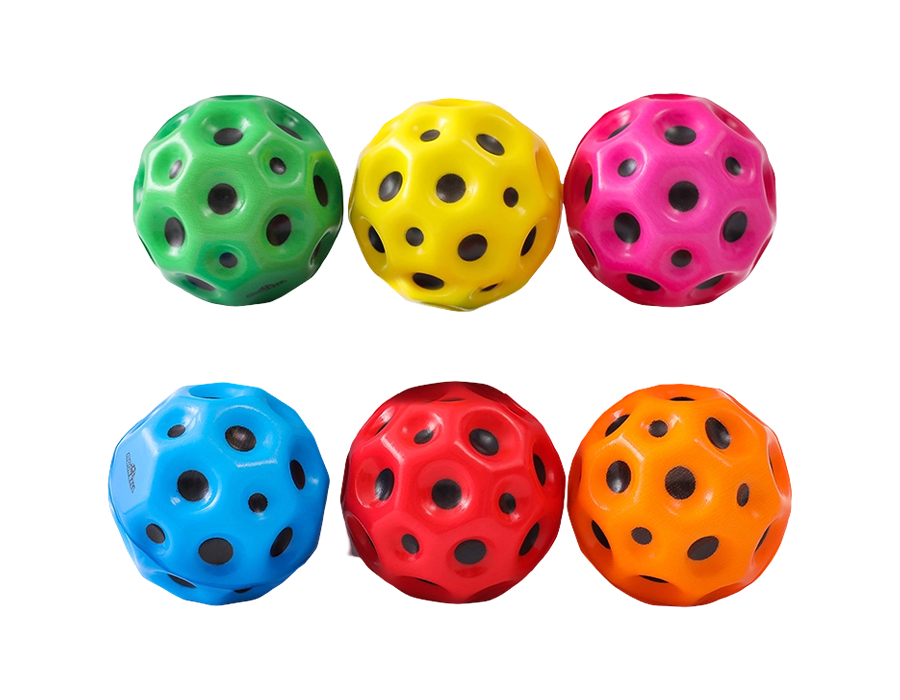 Juguete de bola elástica hueca de PU de 6 colores