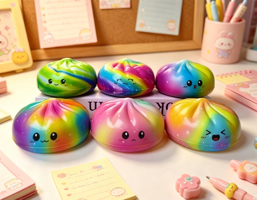 Bollos al vapor de coloridos ojos pequeños