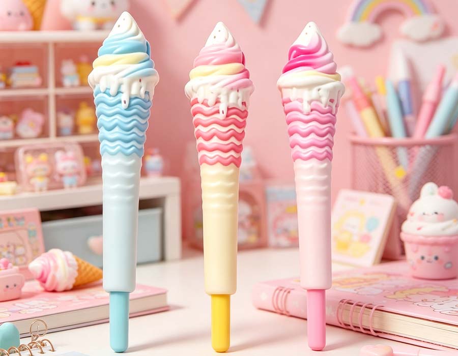 Bolígrafo antiestrés con forma de helado